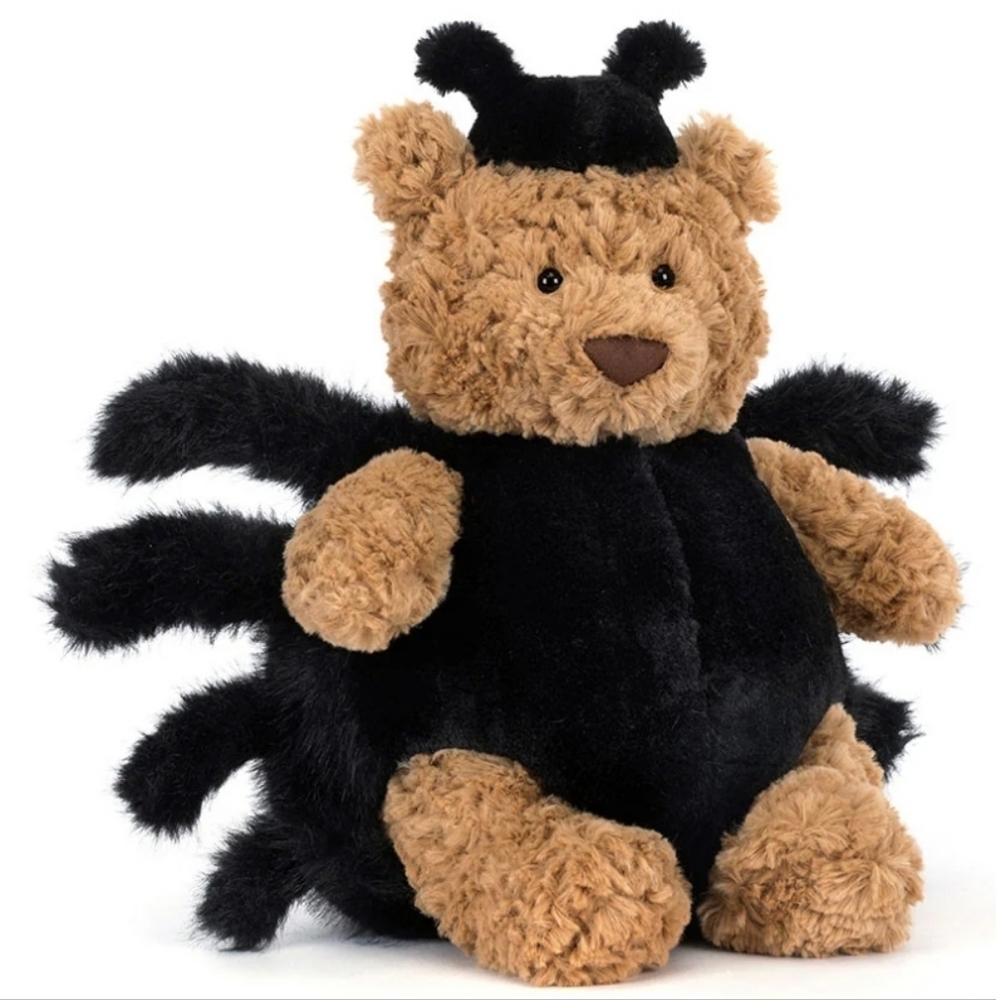 Jellycat Bartholomew Bear 'Spider' 10.2x5.5x5.5" Soft & Plush BNWT Authentic